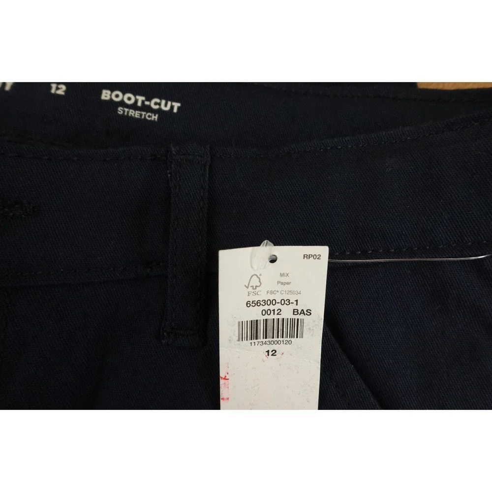 Old Navy Girls Size 12 Blue Stretch School Uniform Bootcut Pants 2 Pack NWT